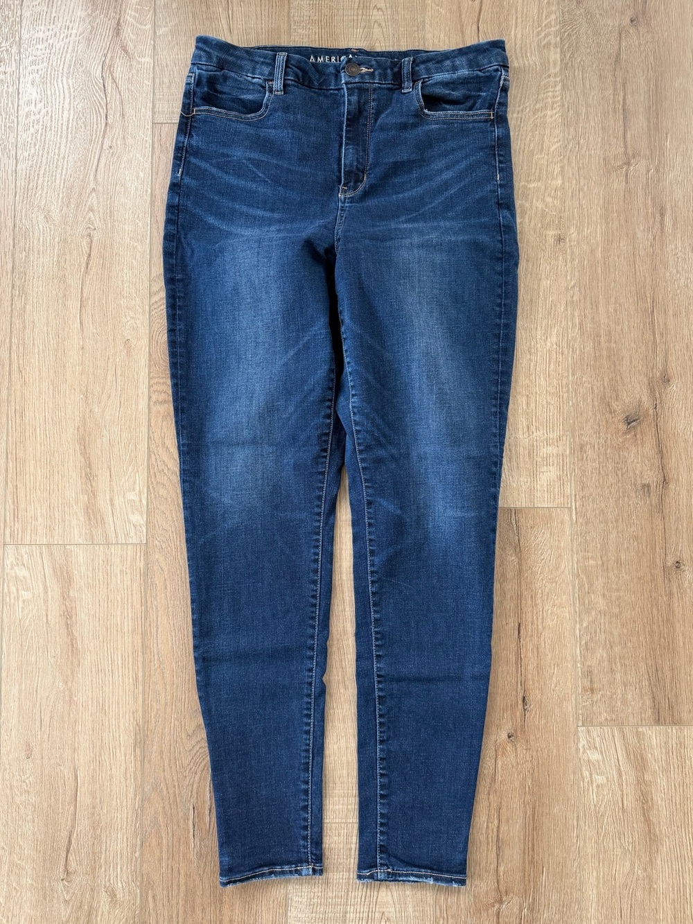 American Eagle AE Curvy Hi-Rise Skinny Jegging Size 14 X-Long Dark Wash Stretc